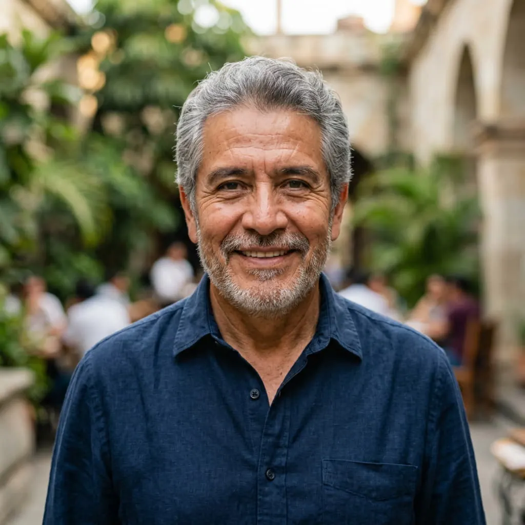 Hombre mayor de 60 años sonriente