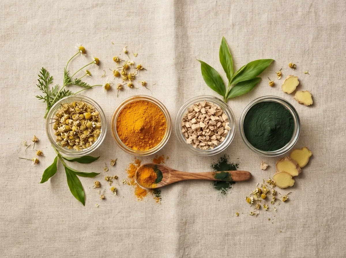 Alimentos y plantas propios de una dieta mediterránea