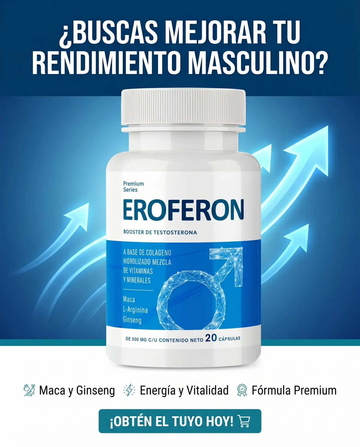 Frasco de Eroferon sobre fondo oscuro